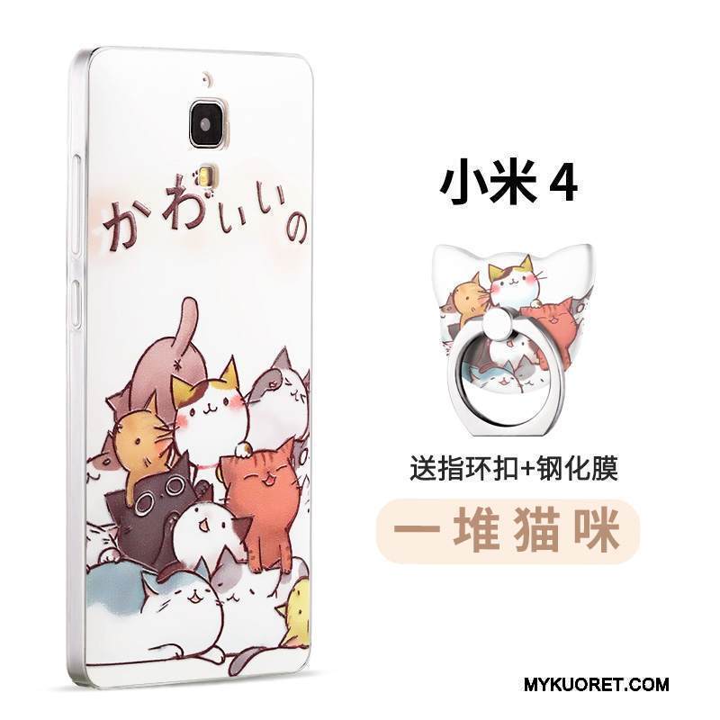 Kuori Mi 4 Pehmeä Neste Takakansi Trendi, Kotelo Mi 4 Kohokuviointi Karkaisu Pieni