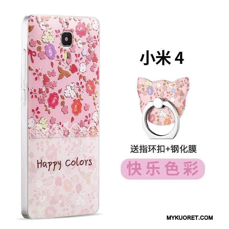 Kuori Mi 4 Pehmeä Neste Takakansi Trendi, Kotelo Mi 4 Kohokuviointi Karkaisu Pieni