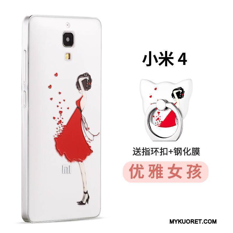 Kuori Mi 4 Pehmeä Neste Takakansi Trendi, Kotelo Mi 4 Kohokuviointi Karkaisu Pieni