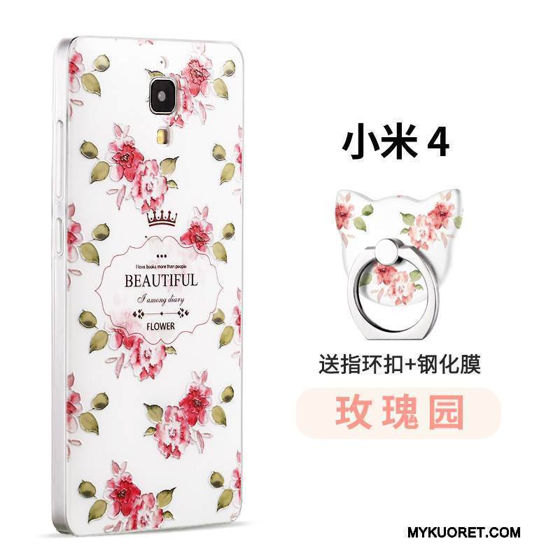 Kuori Mi 4 Pehmeä Neste Takakansi Trendi, Kotelo Mi 4 Kohokuviointi Karkaisu Pieni