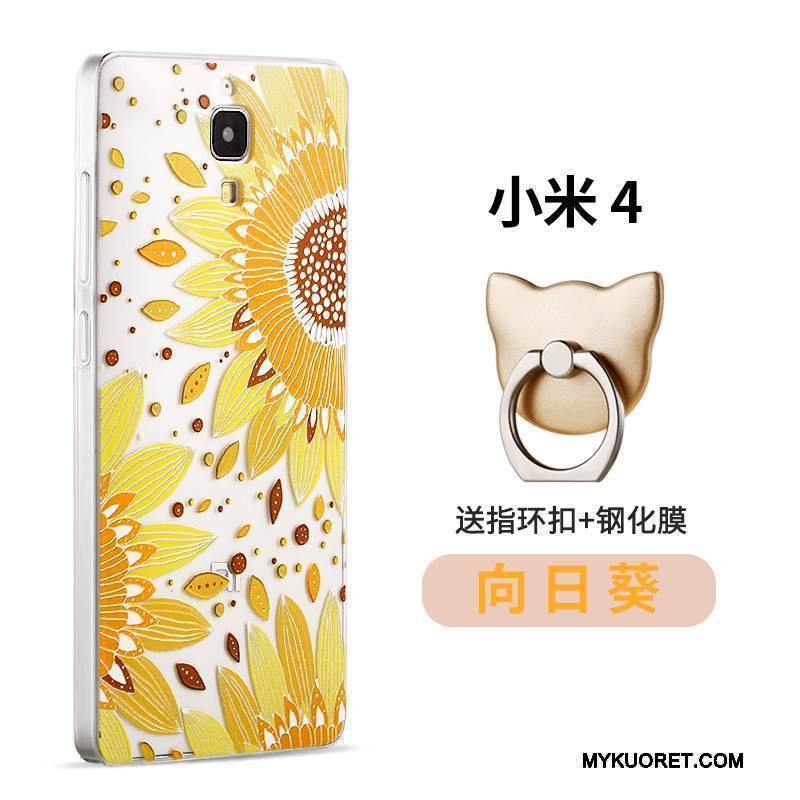 Kuori Mi 4 Pehmeä Neste Takakansi Trendi, Kotelo Mi 4 Kohokuviointi Karkaisu Pieni
