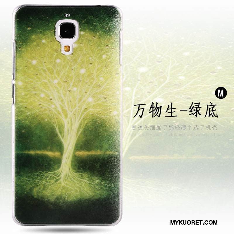 Kuori Mi 4 Sarjakuva Keltainen Murtumaton, Kotelo Mi 4 Suojaus Puhelimen Kuoret Pesty Suede