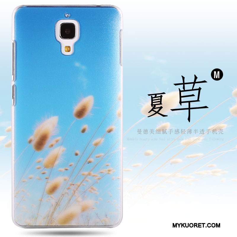 Kuori Mi 4 Sarjakuva Keltainen Murtumaton, Kotelo Mi 4 Suojaus Puhelimen Kuoret Pesty Suede