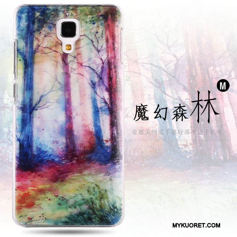 Kuori Mi 4 Sarjakuva Keltainen Murtumaton, Kotelo Mi 4 Suojaus Puhelimen Kuoret Pesty Suede