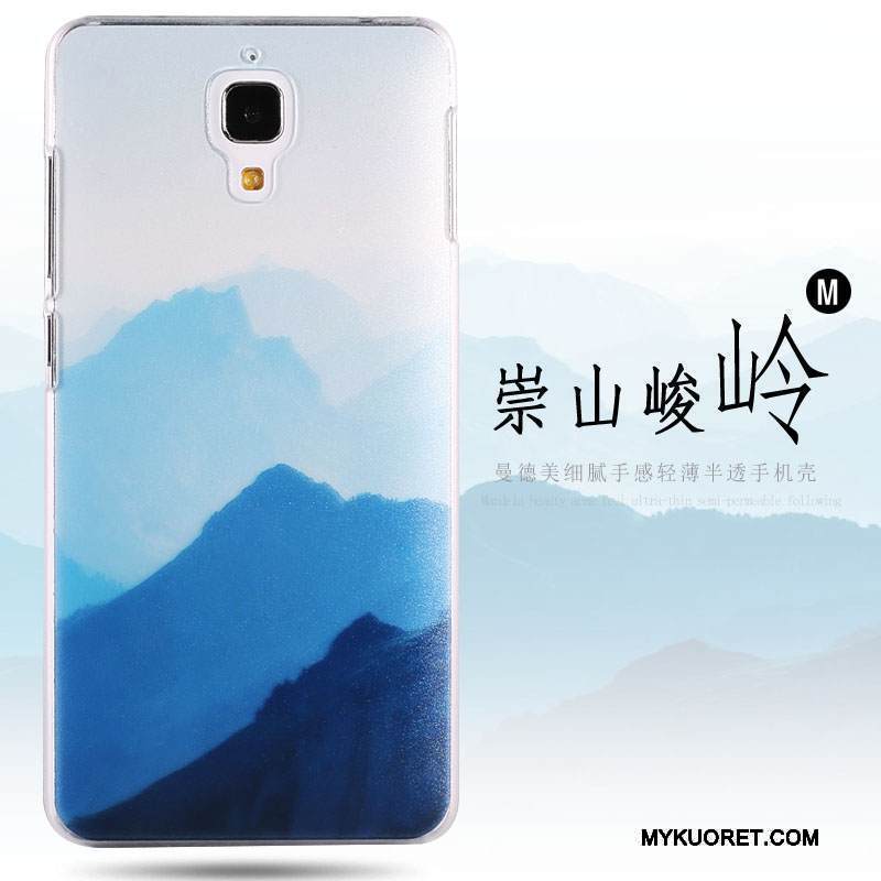 Kuori Mi 4 Sarjakuva Keltainen Murtumaton, Kotelo Mi 4 Suojaus Puhelimen Kuoret Pesty Suede