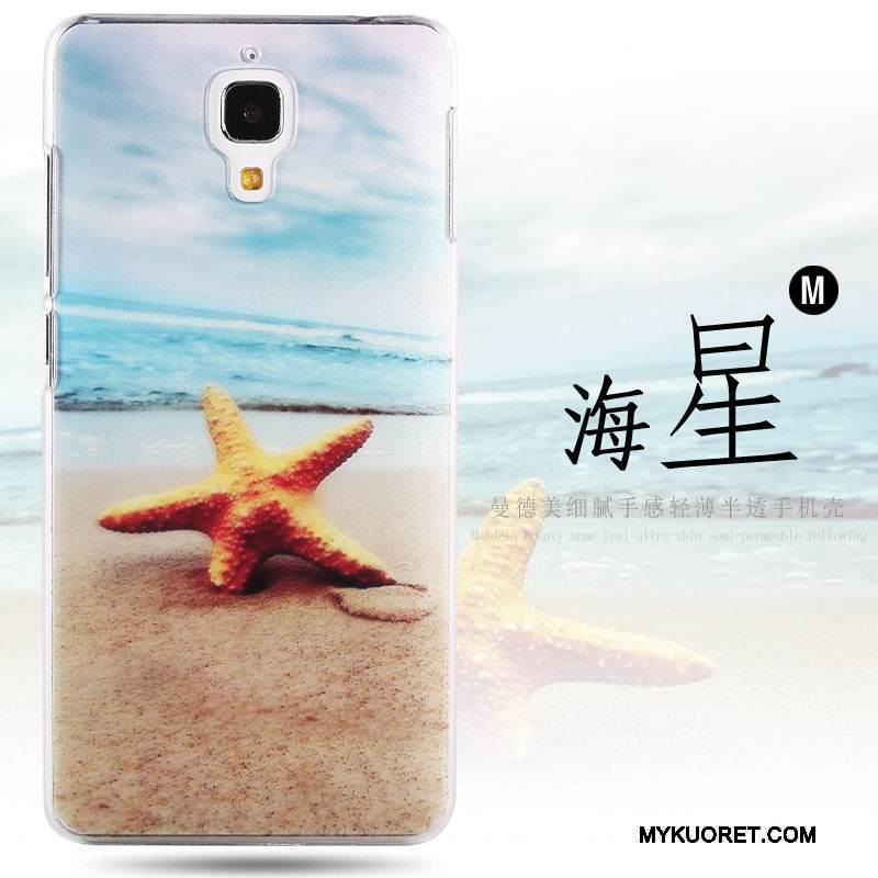 Kuori Mi 4 Sarjakuva Keltainen Murtumaton, Kotelo Mi 4 Suojaus Puhelimen Kuoret Pesty Suede