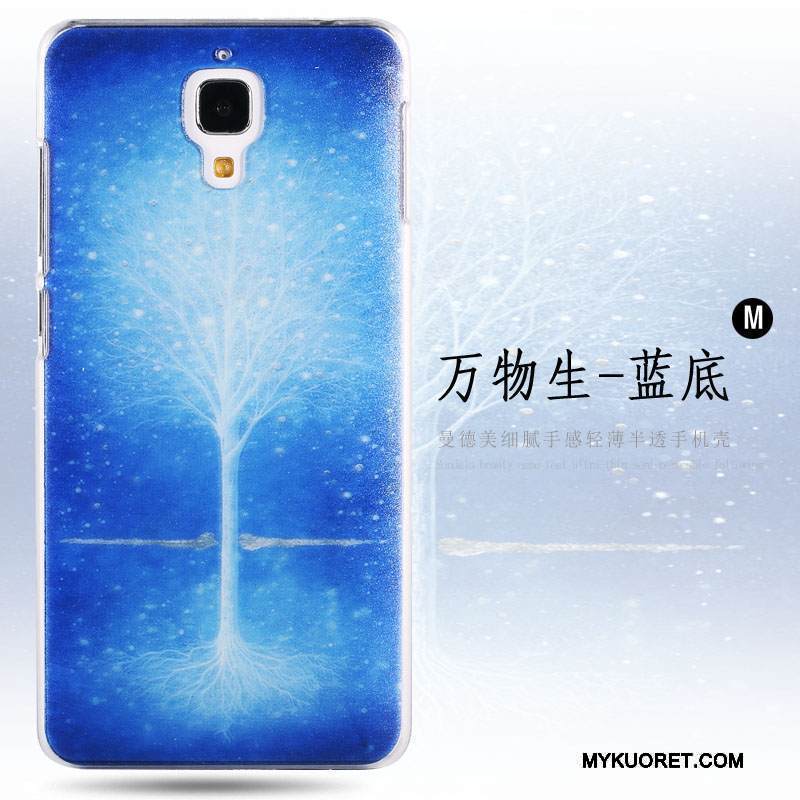 Kuori Mi 4 Sarjakuva Keltainen Murtumaton, Kotelo Mi 4 Suojaus Puhelimen Kuoret Pesty Suede