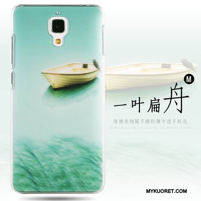 Kuori Mi 4 Sarjakuva Keltainen Murtumaton, Kotelo Mi 4 Suojaus Puhelimen Kuoret Pesty Suede