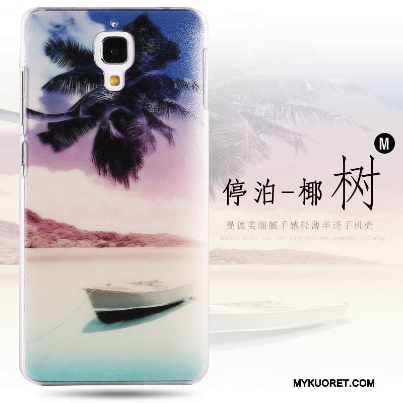 Kuori Mi 4 Sarjakuva Keltainen Murtumaton, Kotelo Mi 4 Suojaus Puhelimen Kuoret Pesty Suede