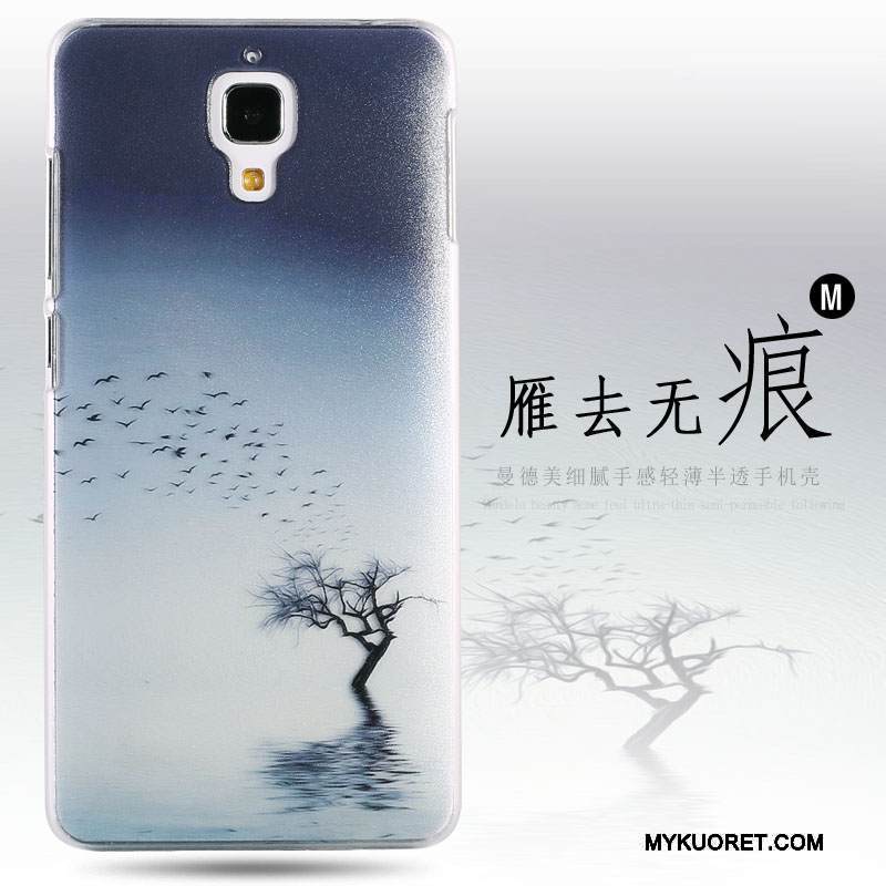 Kuori Mi 4 Sarjakuva Keltainen Murtumaton, Kotelo Mi 4 Suojaus Puhelimen Kuoret Pesty Suede