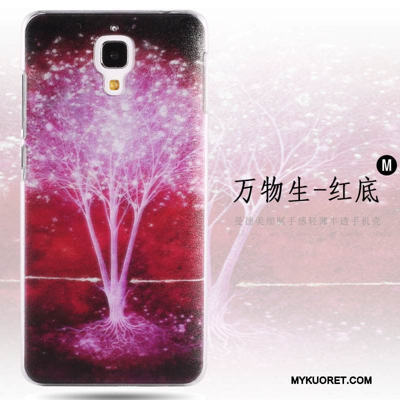 Kuori Mi 4 Sarjakuva Keltainen Murtumaton, Kotelo Mi 4 Suojaus Puhelimen Kuoret Pesty Suede