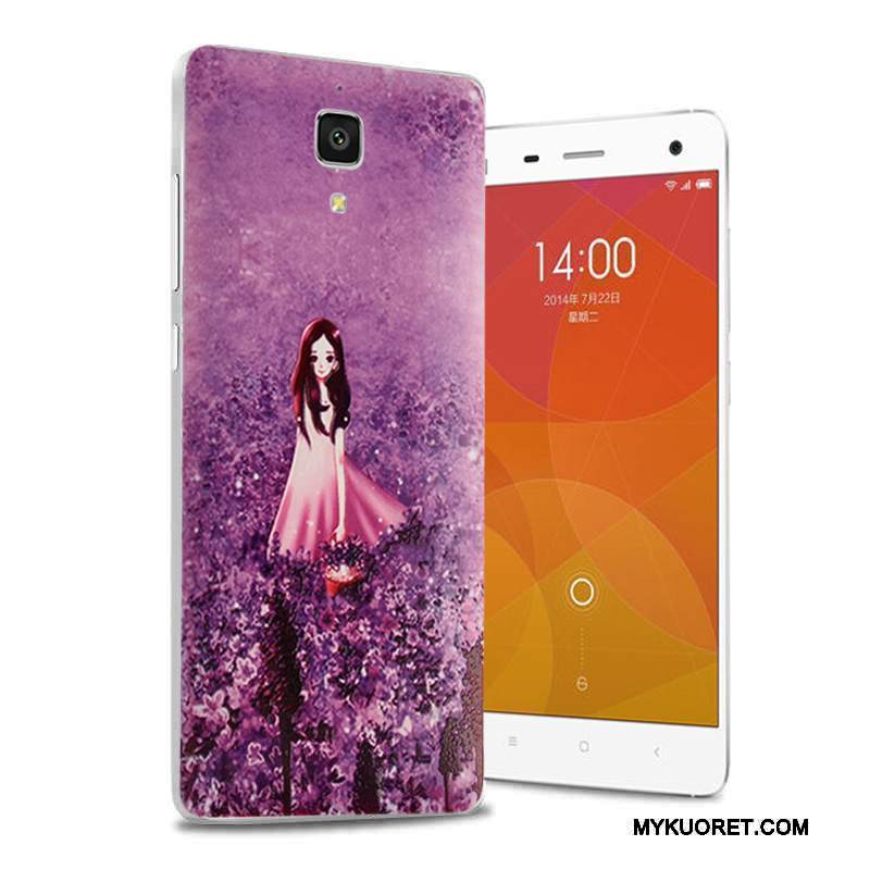 Kuori Mi 4 Sarjakuva Pieni Takakansi, Kotelo Mi 4 Kohokuviointi Puhelimen Kuoret Violetti