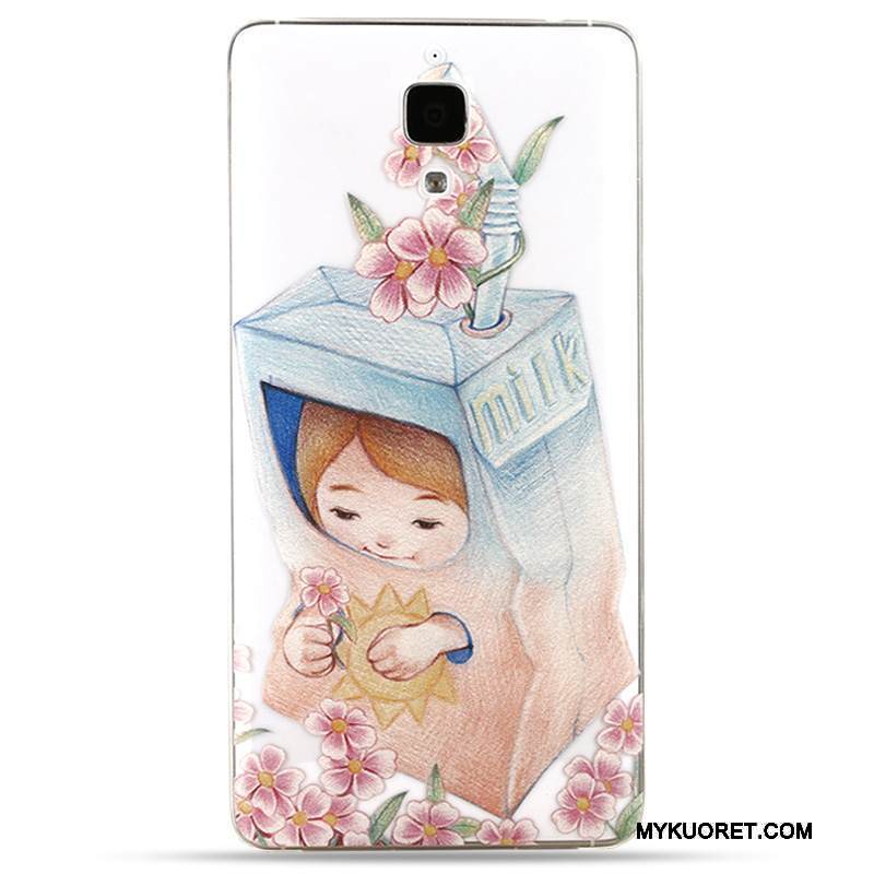 Kuori Mi 4 Silikoni Puhelimen Kuoret Läpinäkyvä, Kotelo Mi 4 Pehmeä Neste Takakansi Pieni