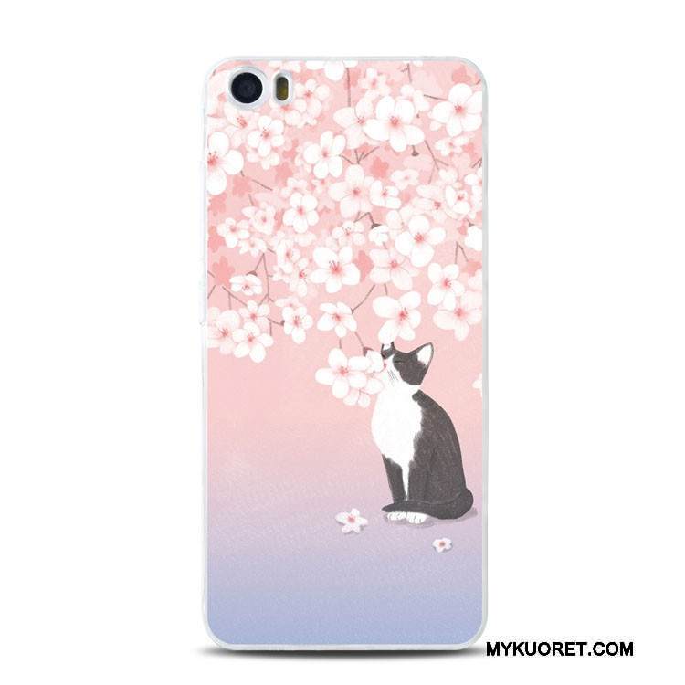 Kuori Mi 5 Kohokuviointi Pieni Puhelimen Kuoret, Kotelo Mi 5 Pehmeä Neste Kukka Kissa