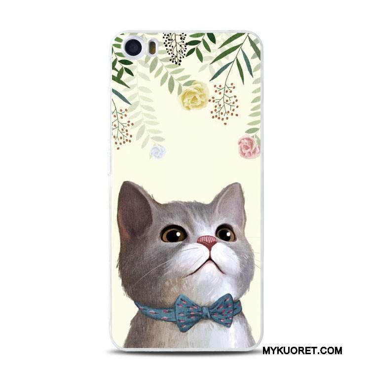 Kuori Mi 5 Kohokuviointi Pieni Puhelimen Kuoret, Kotelo Mi 5 Pehmeä Neste Kukka Kissa