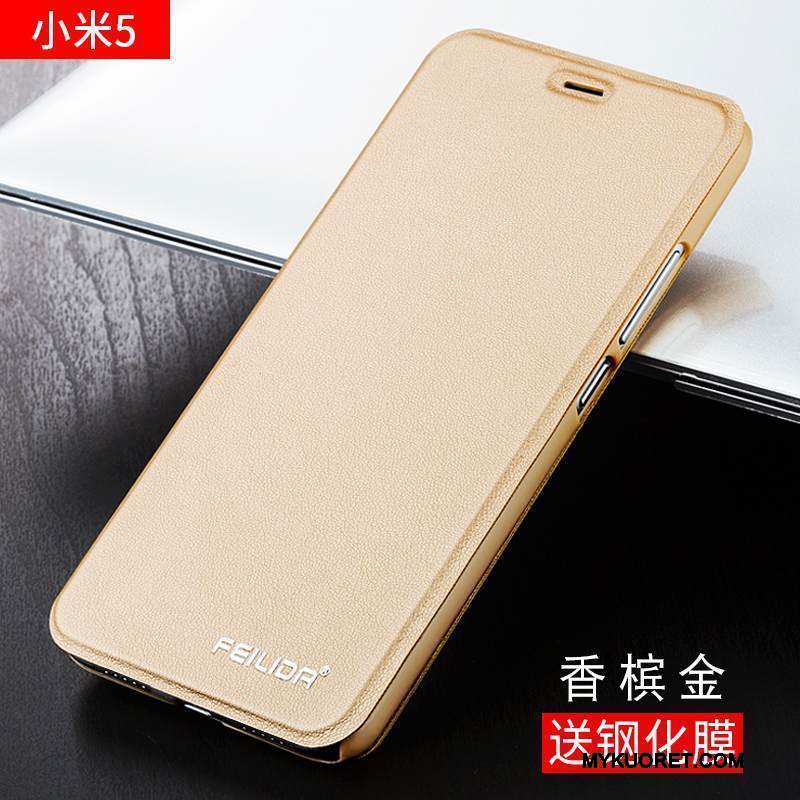 Kuori Mi 5 Kuoret Pieni Kova, Kotelo Mi 5 Nahka Puhelimen Kuoret Kulta