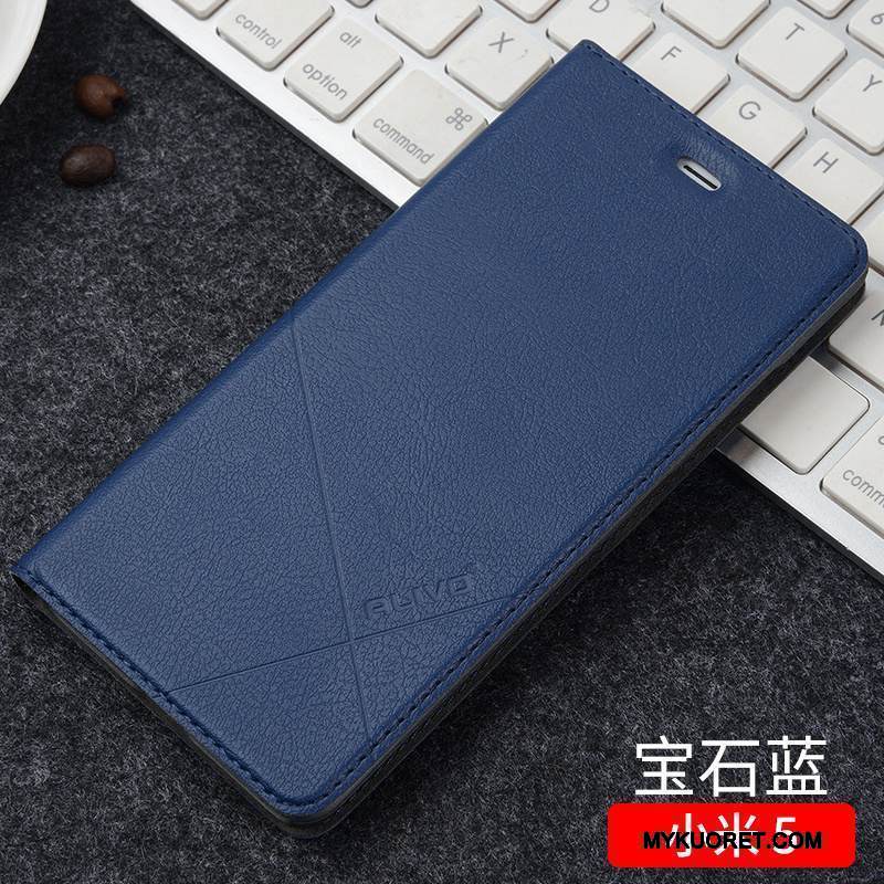 Kuori Mi 5 Kuoret Pieni Puhelimen Kuoret, Kotelo Mi 5 Nahka Musta Murtumaton