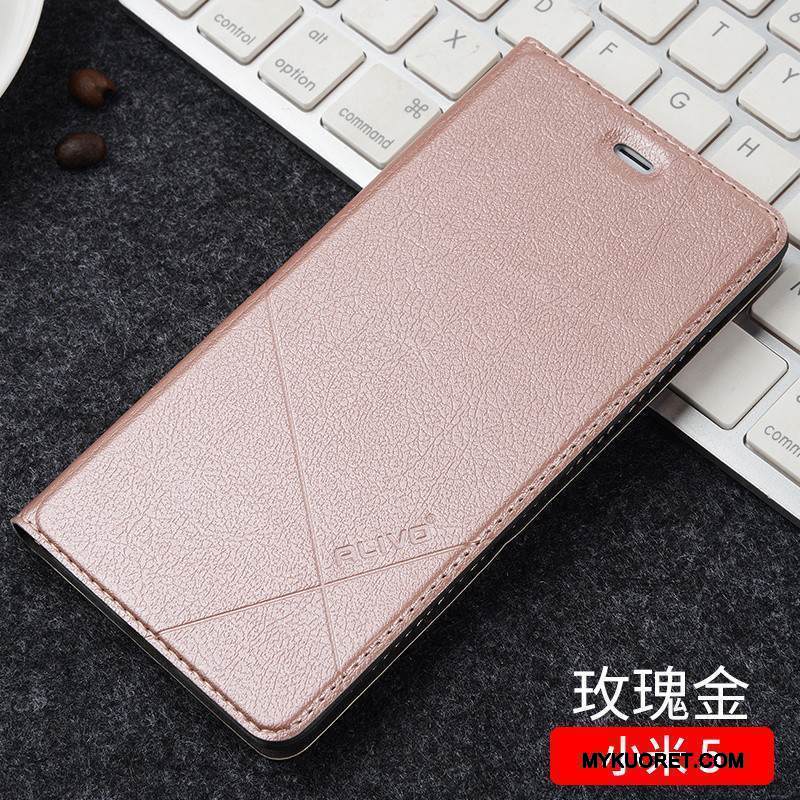 Kuori Mi 5 Kuoret Pieni Puhelimen Kuoret, Kotelo Mi 5 Nahka Musta Murtumaton