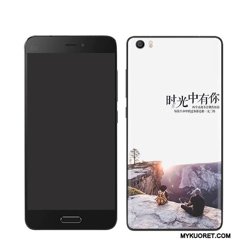 Kuori Mi 5 Maalaus Takakansi Valkoinen, Kotelo Mi 5 Kohokuviointi Pieni Puhelimen Kuoret