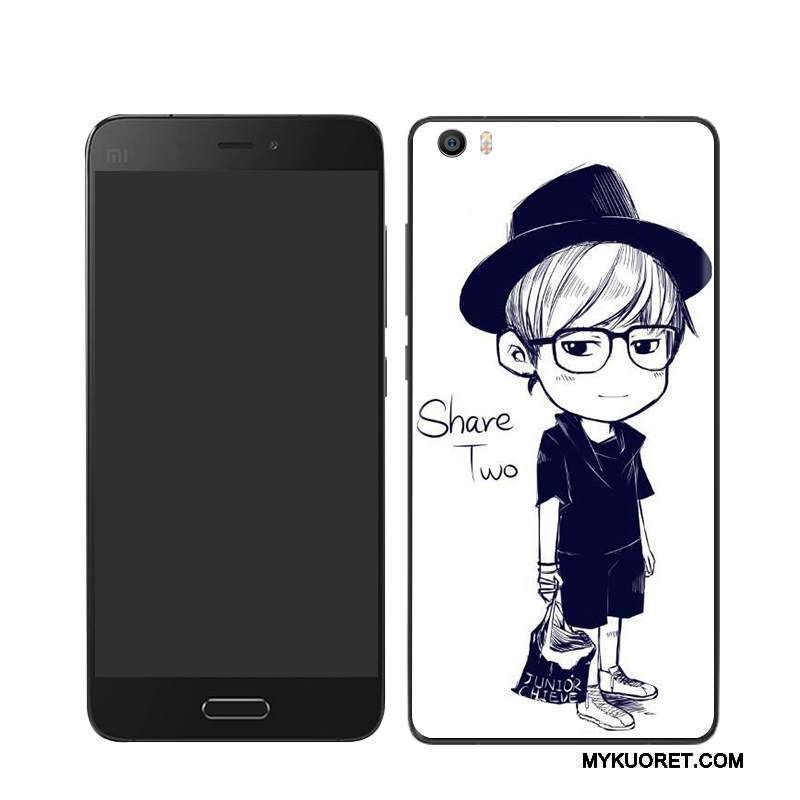 Kuori Mi 5 Maalaus Takakansi Valkoinen, Kotelo Mi 5 Kohokuviointi Pieni Puhelimen Kuoret