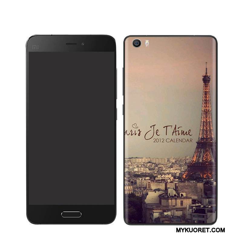 Kuori Mi 5 Maalaus Takakansi Valkoinen, Kotelo Mi 5 Kohokuviointi Pieni Puhelimen Kuoret