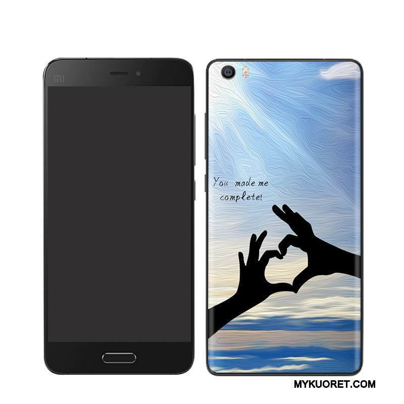 Kuori Mi 5 Maalaus Takakansi Valkoinen, Kotelo Mi 5 Kohokuviointi Pieni Puhelimen Kuoret