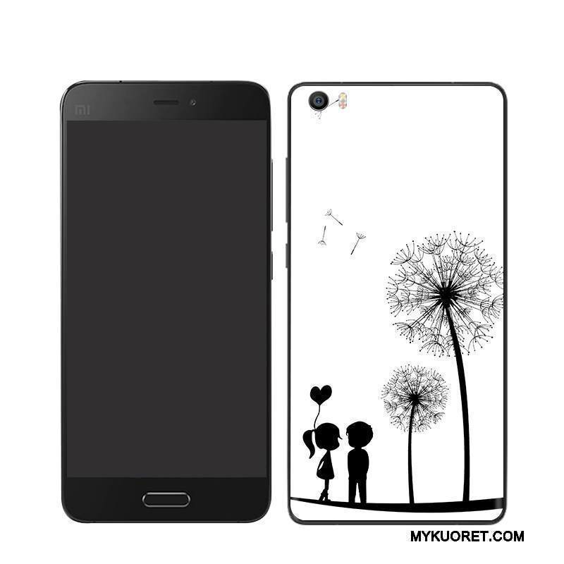 Kuori Mi 5 Maalaus Takakansi Valkoinen, Kotelo Mi 5 Kohokuviointi Pieni Puhelimen Kuoret