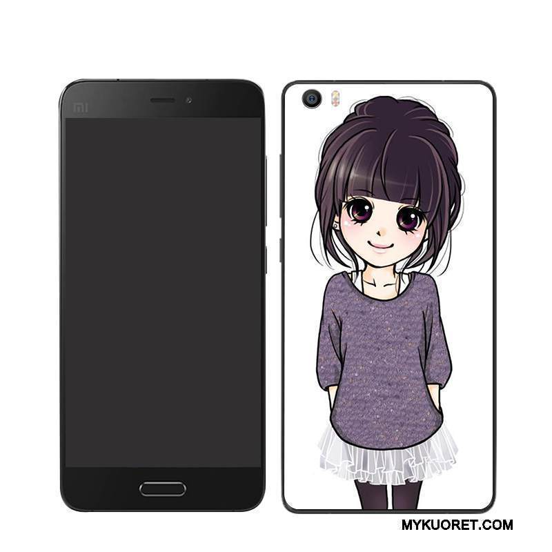 Kuori Mi 5 Maalaus Takakansi Valkoinen, Kotelo Mi 5 Kohokuviointi Pieni Puhelimen Kuoret