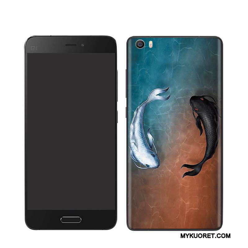 Kuori Mi 5 Maalaus Takakansi Valkoinen, Kotelo Mi 5 Kohokuviointi Pieni Puhelimen Kuoret