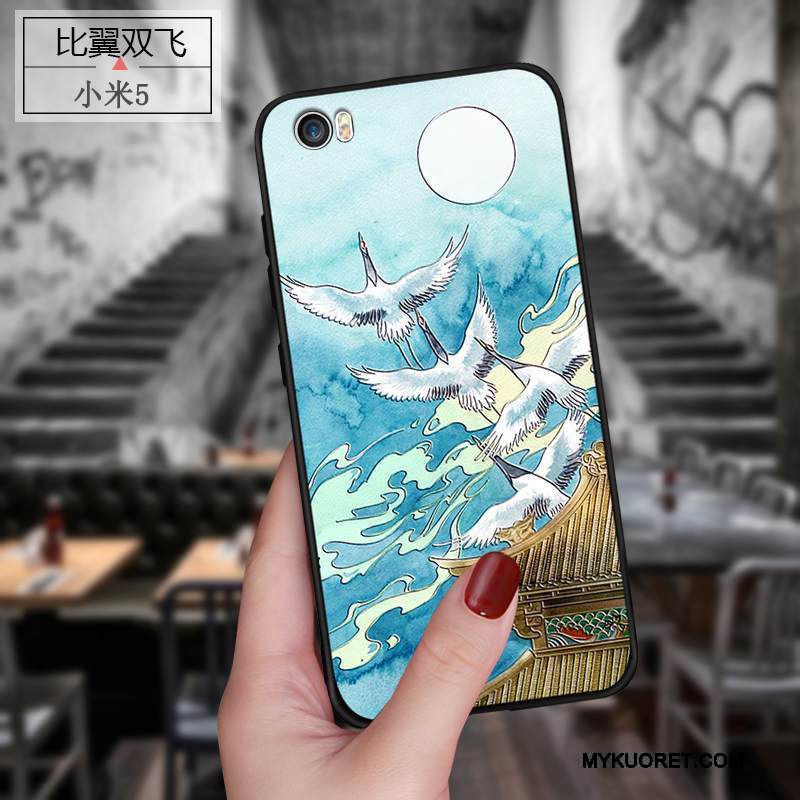 Kuori Mi 5 Monivärinen Pesty Suede Trendi, Kotelo Mi 5 Suojaus Pieni Murtumaton