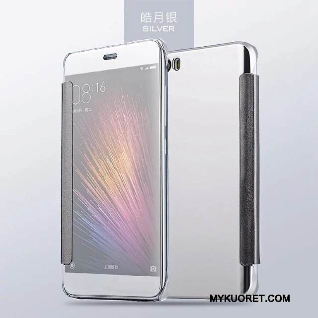 Kuori Mi 5 Nahka Peili Pieni, Kotelo Mi 5 Suojaus Korkea Keltainen