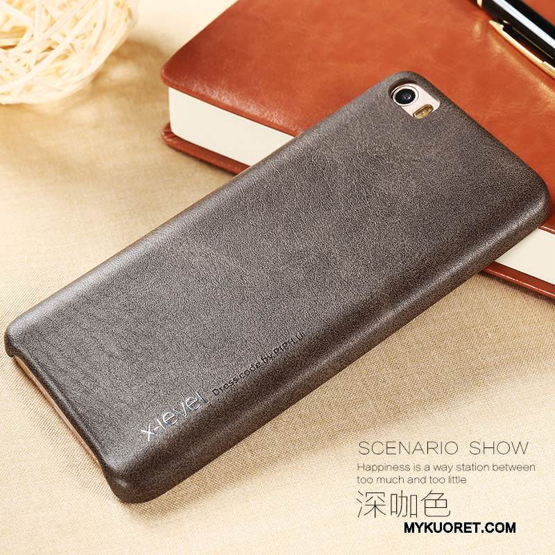 Kuori Mi 5 Nahka Ultra Murtumaton, Kotelo Mi 5 Suojaus Pieni Musta