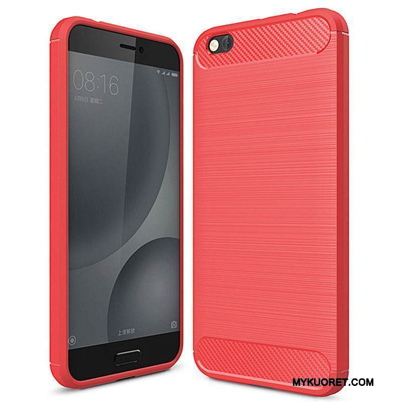Kuori Mi 5 Pehmeä Neste Kuitu Punainen, Kotelo Mi 5 Silikoni Puhelimen Kuoret Pieni