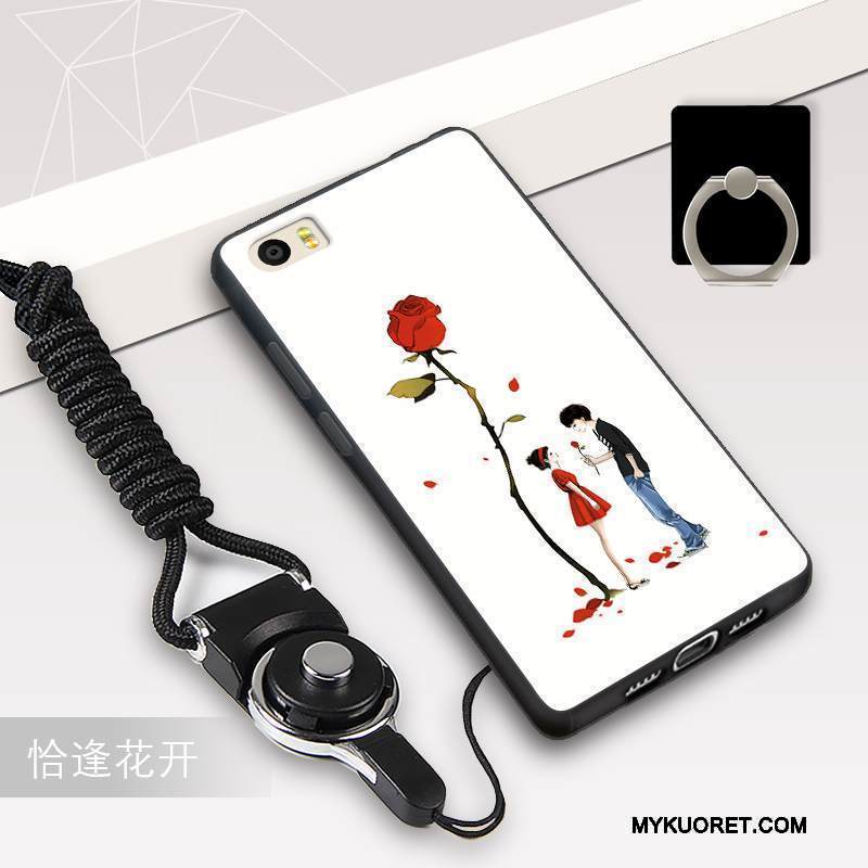 Kuori Mi 5 Pehmeä Neste Musta Ripustettavat Koristeet, Kotelo Mi 5 Silikoni Trendi Valkoinen