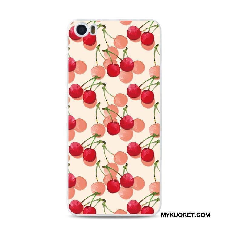 Kuori Mi 5 Pehmeä Neste Punainen Pieni, Kotelo Mi 5 Suojaus Kukka Puhelimen Kuoret