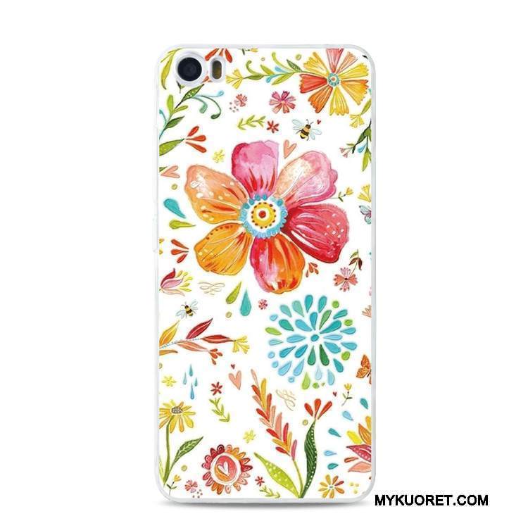 Kuori Mi 5 Pehmeä Neste Punainen Pieni, Kotelo Mi 5 Suojaus Kukka Puhelimen Kuoret