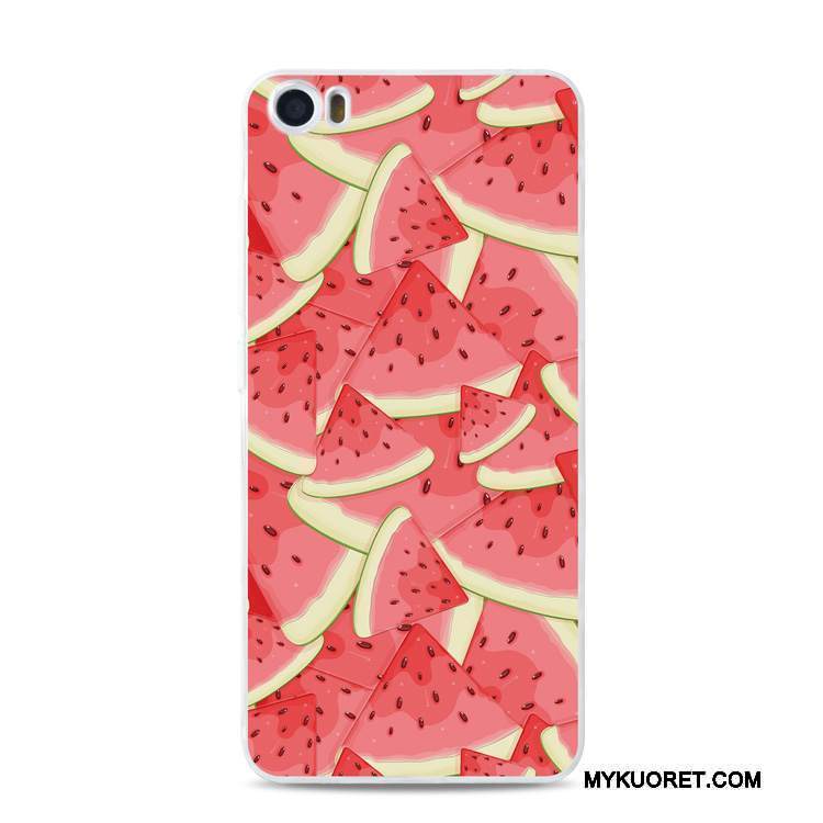 Kuori Mi 5 Pehmeä Neste Punainen Pieni, Kotelo Mi 5 Suojaus Kukka Puhelimen Kuoret