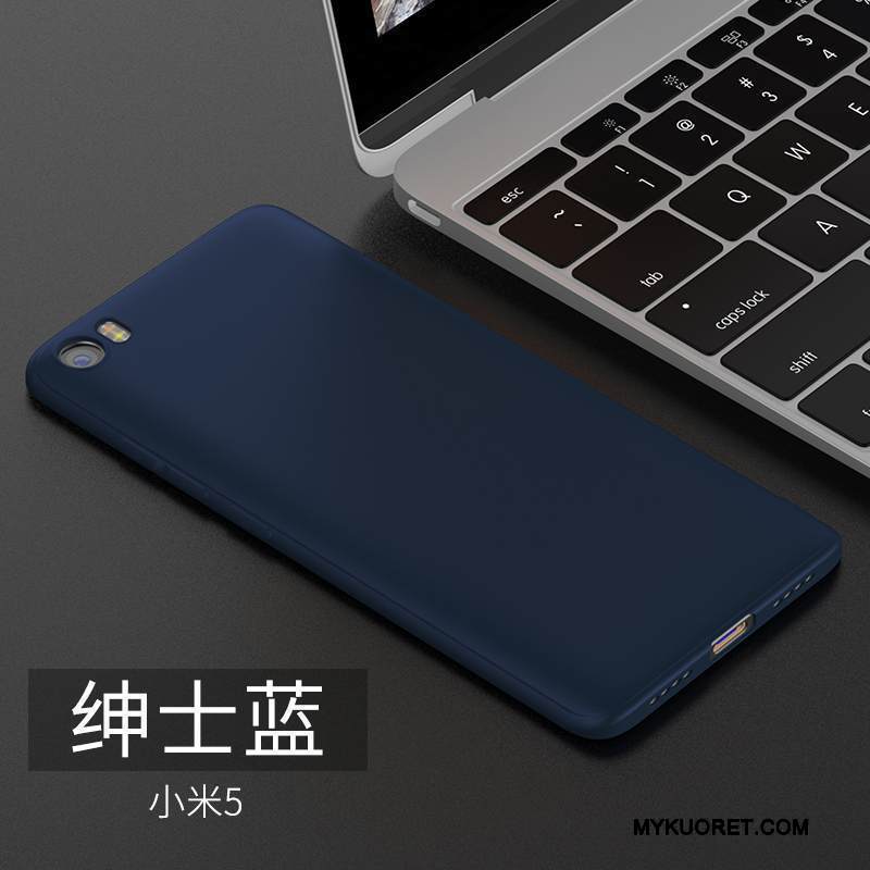 Kuori Mi 5 Pehmeä Neste Tummansininen Ultra, Kotelo Mi 5 Laukut Musta Pesty Suede