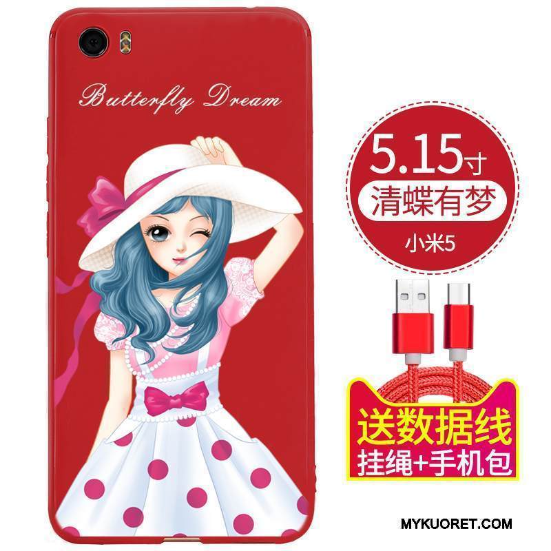 Kuori Mi 5 Silikoni Murtumaton Pieni, Kotelo Mi 5 Laukut Punainen Puhelimen Kuoret