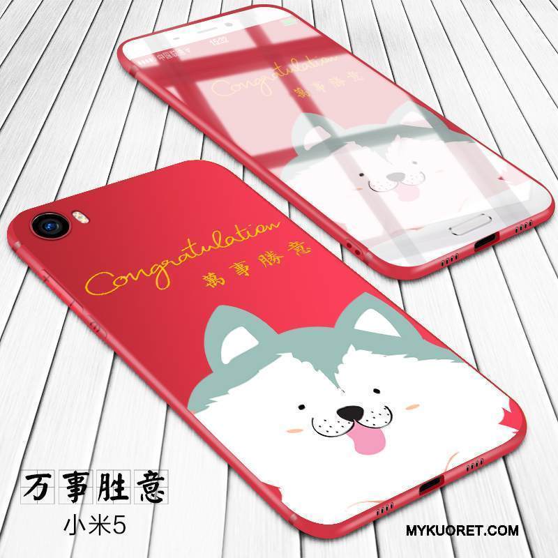 Kuori Mi 5 Silikoni Trendi Keltainen, Kotelo Mi 5 Luova Pesty Suede Murtumaton