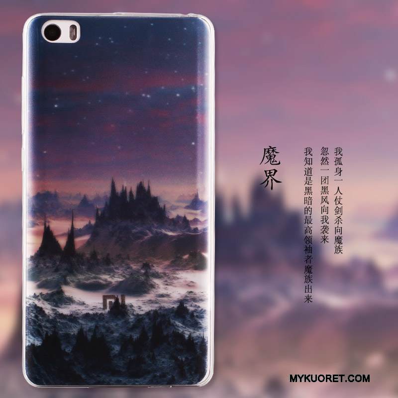 Kuori Mi 5 Suojaus Ultra Läpinäkyvä, Kotelo Mi 5 Pehmeä Neste Pieni Sininen