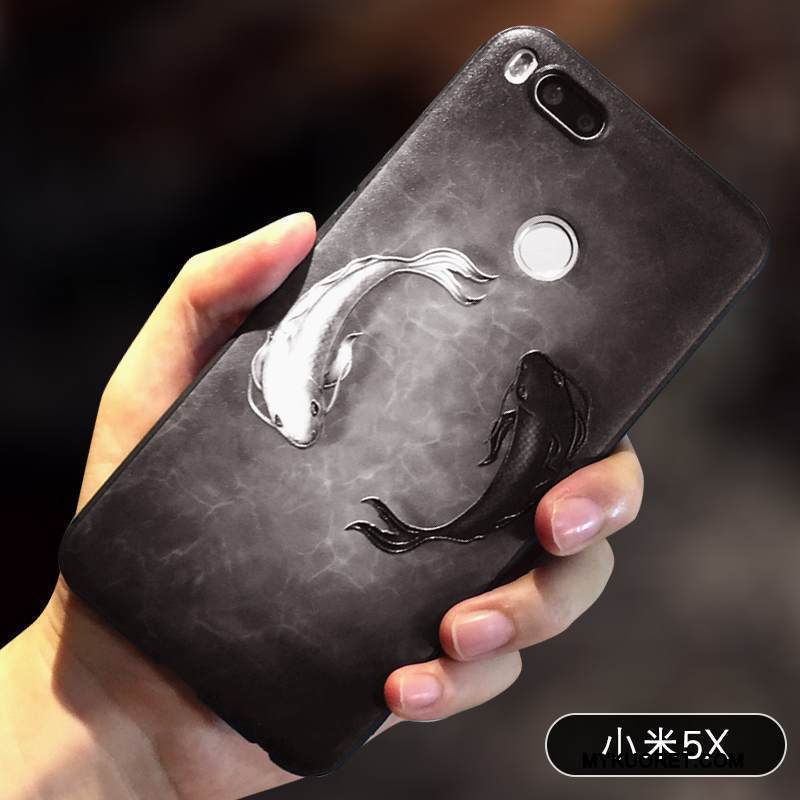 Kuori Mi 5x Kohokuviointi Murtumaton Puhelimen Kuoret, Kotelo Mi 5x Pehmeä Neste Trendi Keltainen