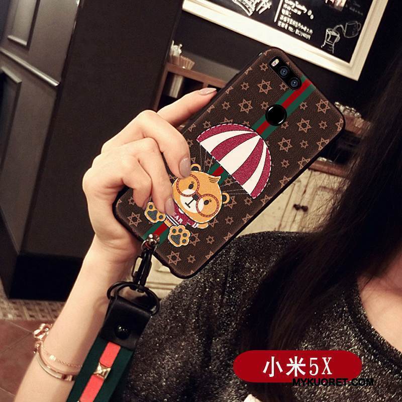 Kuori Mi 5x Laukut Pieni Puhelimen Kuoret, Kotelo Mi 5x Silikoni Ripustettava Kaula Bear