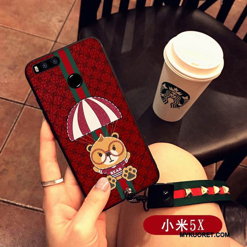 Kuori Mi 5x Laukut Pieni Puhelimen Kuoret, Kotelo Mi 5x Silikoni Ripustettava Kaula Bear