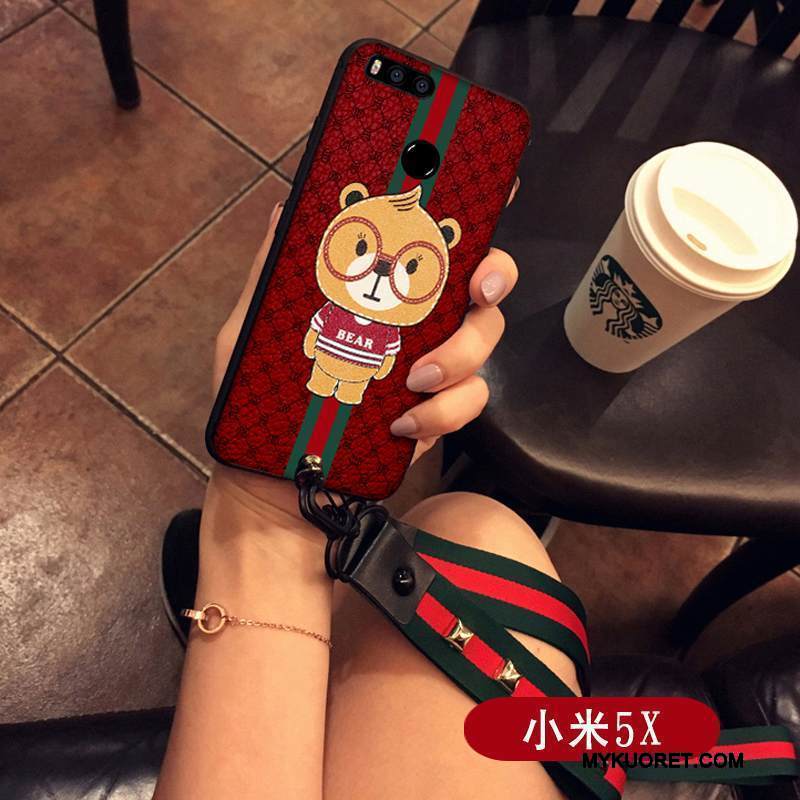 Kuori Mi 5x Laukut Pieni Puhelimen Kuoret, Kotelo Mi 5x Silikoni Ripustettava Kaula Bear