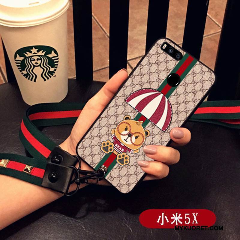 Kuori Mi 5x Laukut Pieni Puhelimen Kuoret, Kotelo Mi 5x Silikoni Ripustettava Kaula Bear