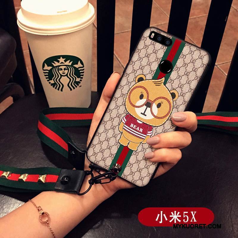 Kuori Mi 5x Laukut Pieni Puhelimen Kuoret, Kotelo Mi 5x Silikoni Ripustettava Kaula Bear