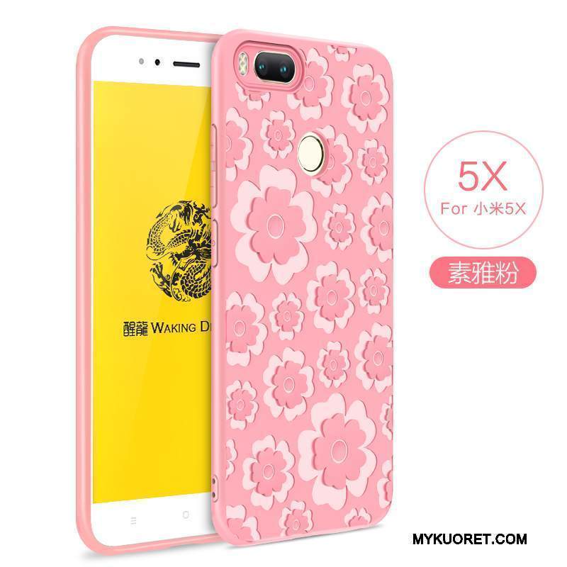 Kuori Mi 5x Pehmeä Neste Pieni Jauhe, Kotelo Mi 5x Suojaus Kiinteä Väri Puhelimen Kuoret