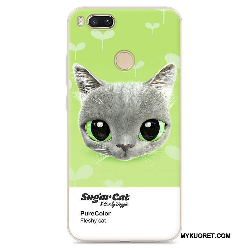 Kuori Mi 5x Sarjakuva Puhelimen Kuoret Keltainen, Kotelo Mi 5x Suojaus Pieni Kissa