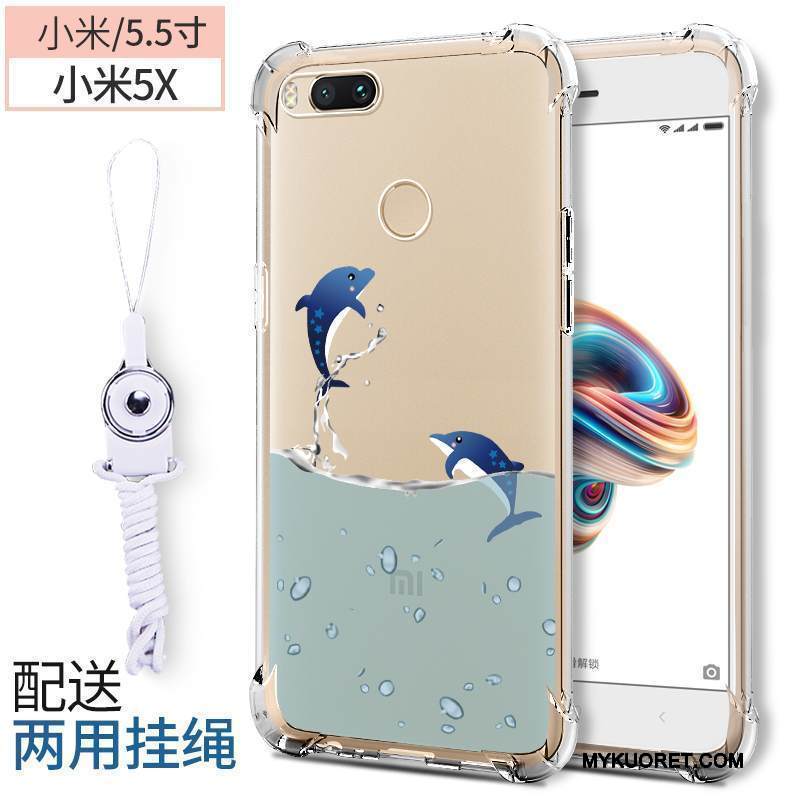 Kuori Mi 5x Silikoni Pieni Puhelimen Kuoret, Kotelo Mi 5x Pehmeä Neste Punainen Murtumaton